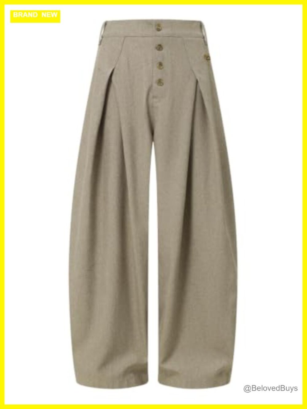 Pleated Wide Leg Dress Pants Baggy High Waisted Button Front Y2K Streetwear